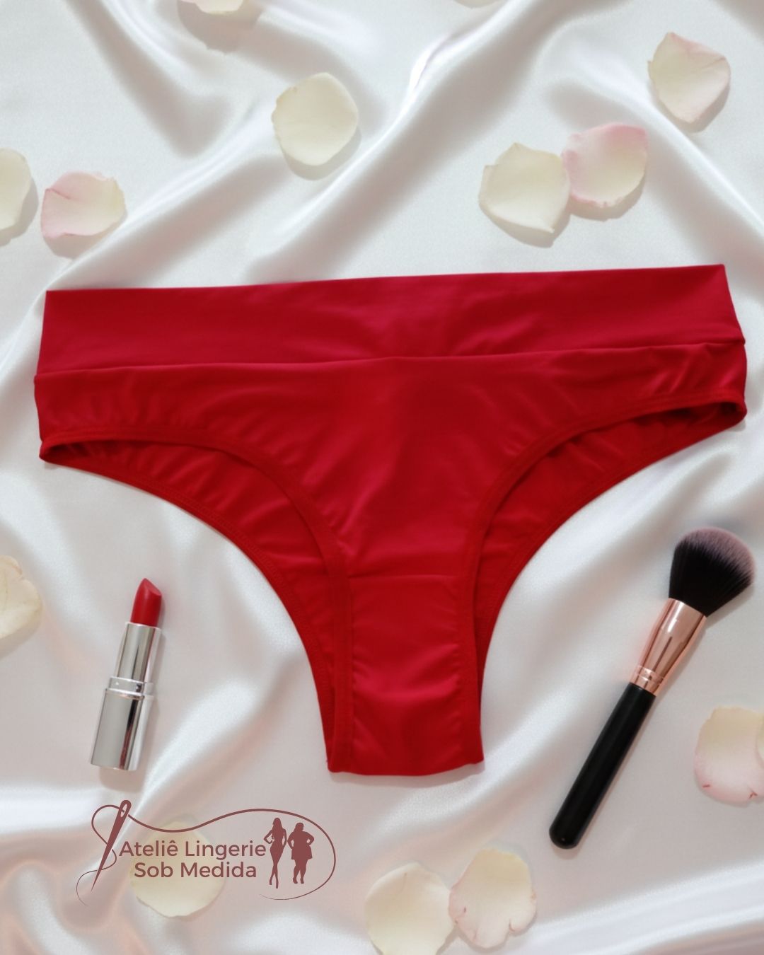 calcinha de microfibra vermelha modelo tradicional